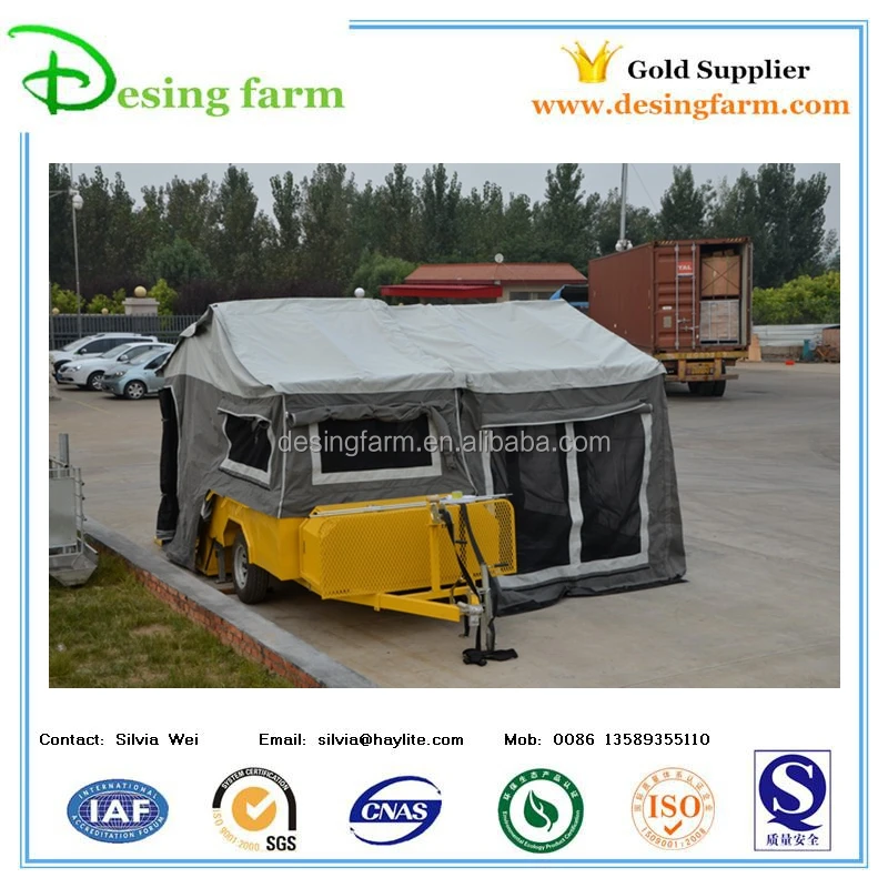 Folding camper trailer with camping tent for sale