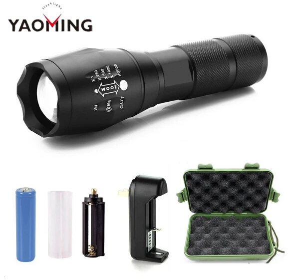 A100 G700 Ultra Bright XML T6 1000 Lumen 5 Modes Adjustable Focus Long Range LED Tactical Flashlight