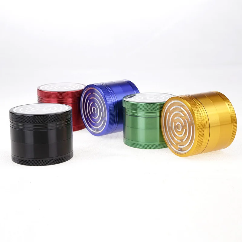 New Maze Design Smoking Accessories 63MM Aluminum Tobacco Crusher Dry Herb Grinder