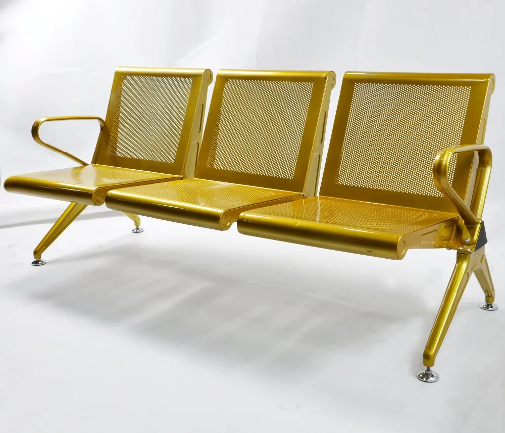 Пользовательские золото 3-х местная треугольник ожидания больницы скамейка стул в аэропорту