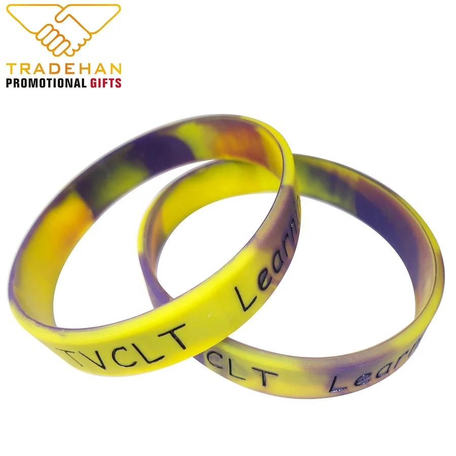 Wholesale cheap price customized printing logo hand silicon bracelet with logo