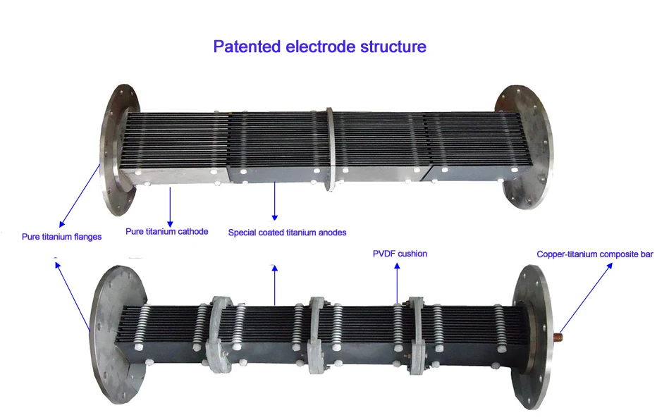 Chinese Factory electrolysis cell trade sodium hypochlorite generator chlorine making machine