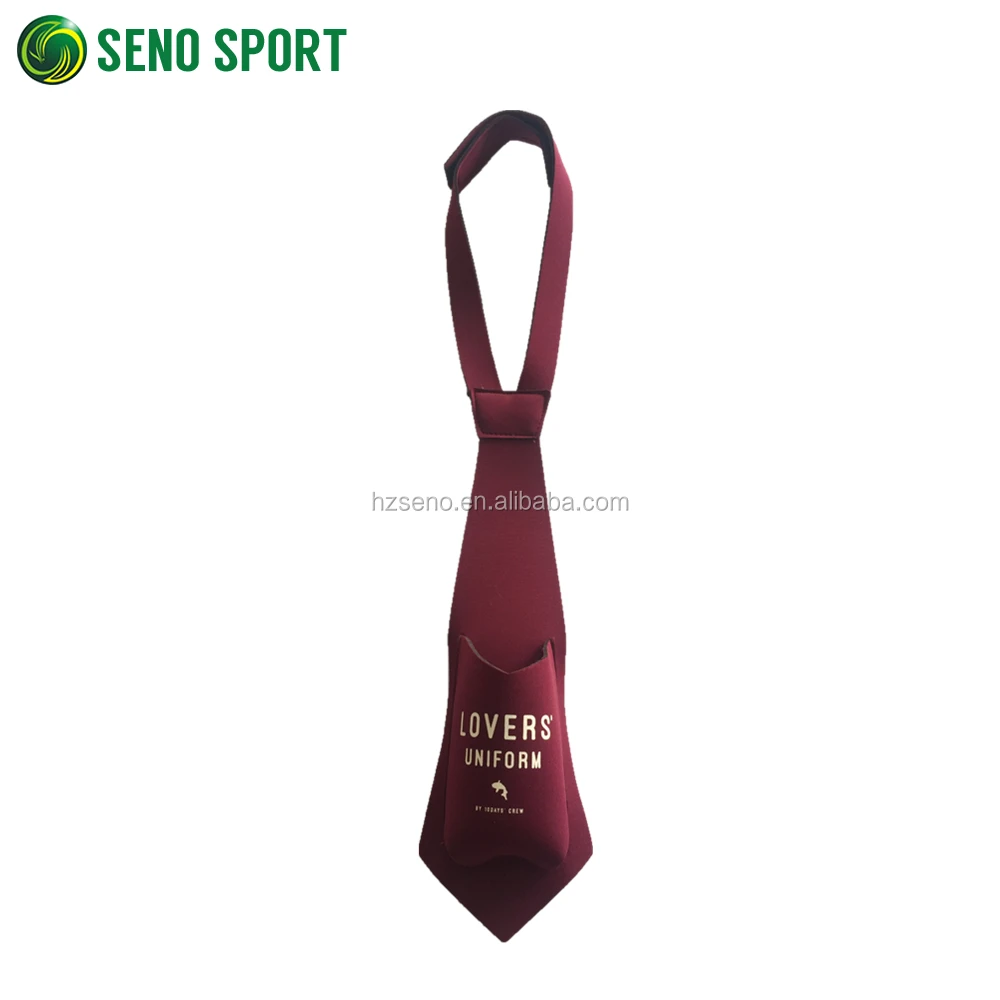 
Популярный стиль красный цвет неопреновый галстук с карманом для держателя пива 