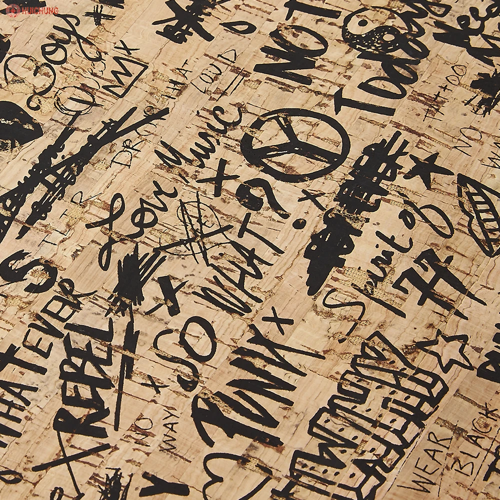  Граффити Печать синтетическая пробка кожа цветная доска для изготовления сумок