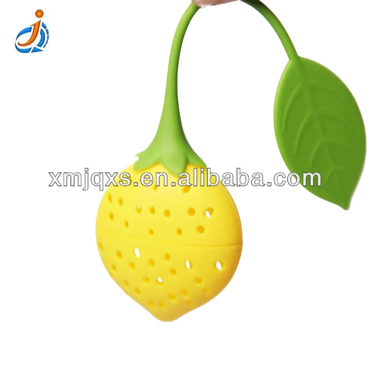 Custom Color Food Grade Straw Berry shape Silicone tea infuser