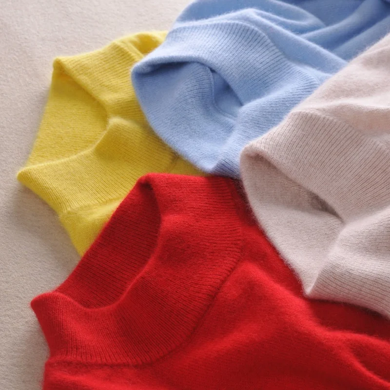 
New Wool Pure Cashmere Sweater Women Pullovers Long Sleeve Pull Femme Half Turtleneck Soft Tops Woman Sweaters Pullovers Sweater 