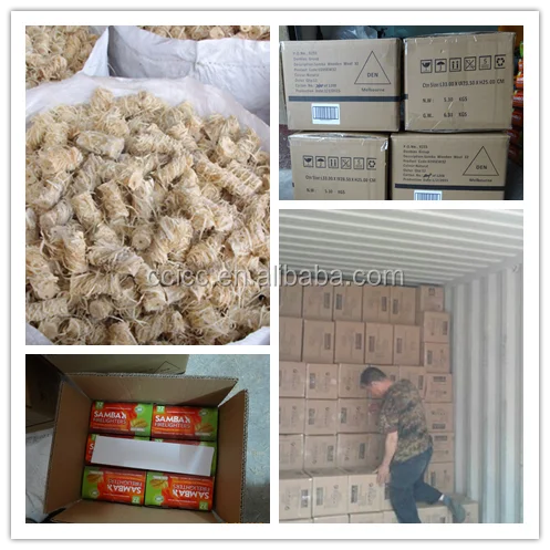 32 pcs waxed wood wool fuel/firelighter for grill and fireplace