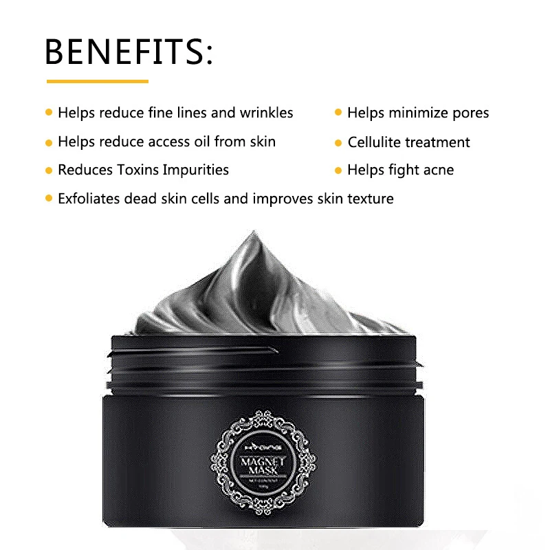 Magnetic Face Mask Mineral-Rich  Pore Cleansing Removes Skin Impurities  Magnet Mud Mask Moisturizing Anti-aging Deep Cleansing