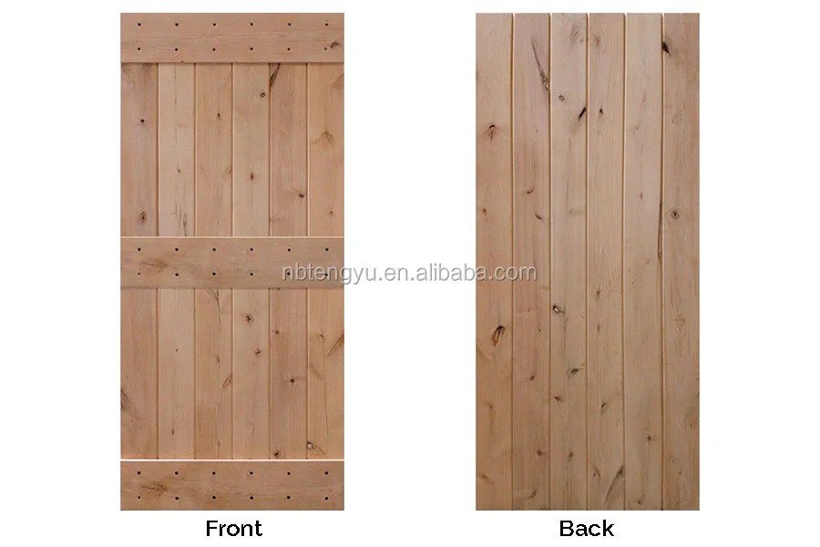 Деревенский Стиль Средний Железнодорожных V-Groove Узловатые Ольха Межкомнатные Раздвижные Доски Двери