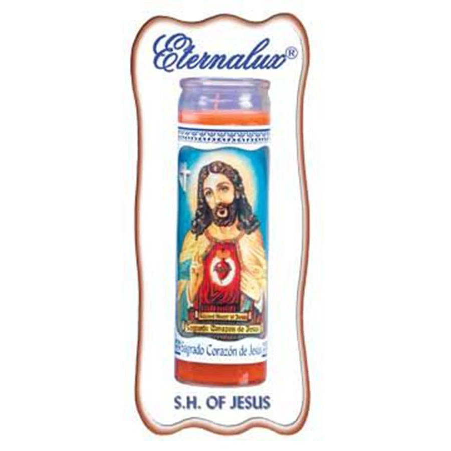 Glass Jar 7 Day Candles Christian Candles 8' Glass Jar Candle