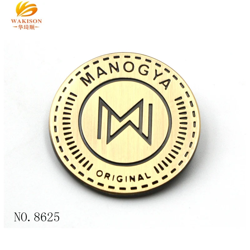 factory custom engrave logo thin round metal plate