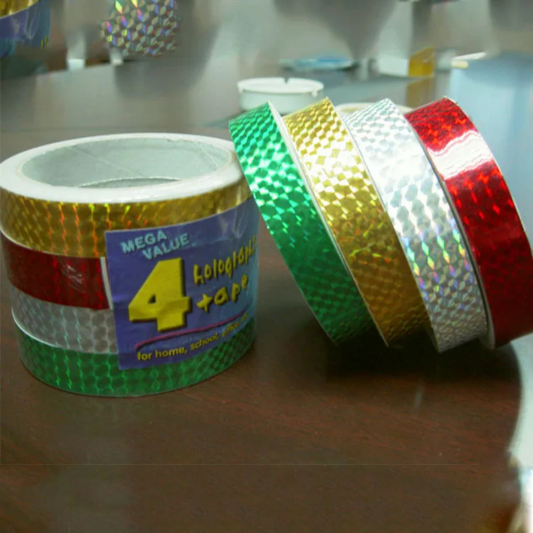 Colourful Bopp adhesive holographic decorative tape