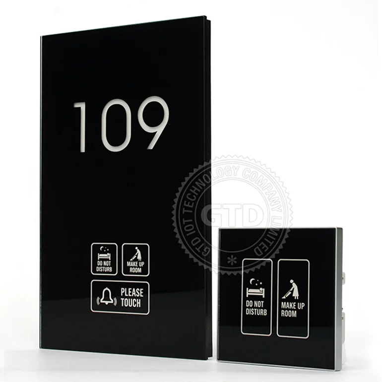 110V AC Black tempered Glass 433 wireless Touch Doorbell Plate System