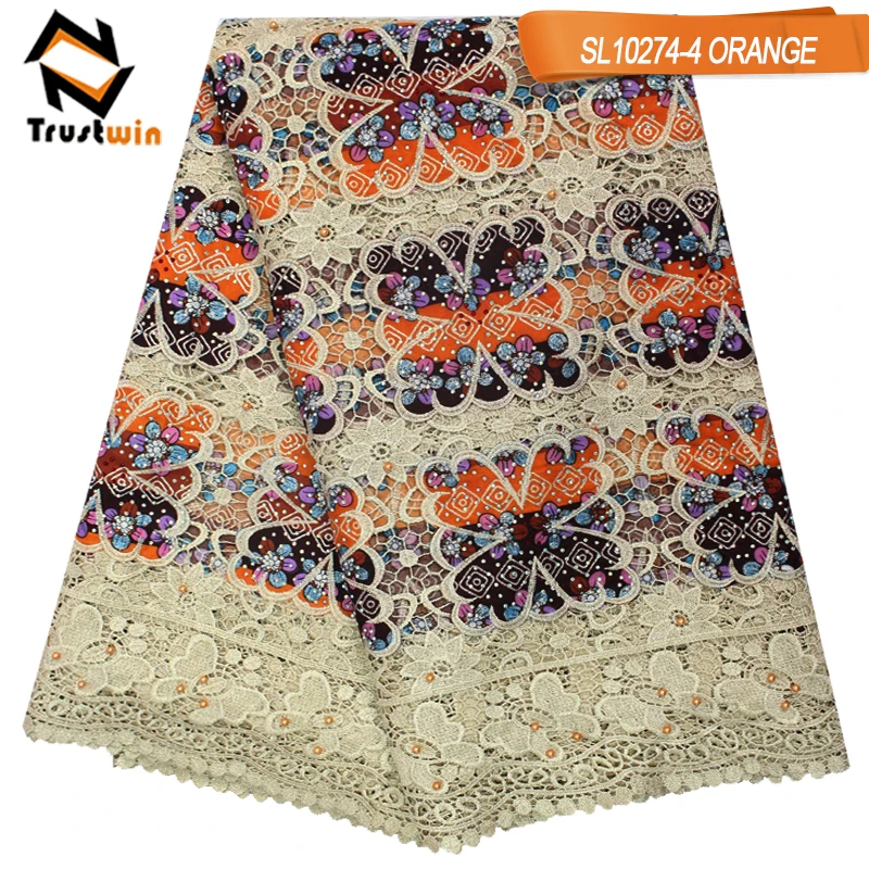 Meilleure Vente Tissu Africain Wax Ankara Cordon Broderie Guipure Dentelle Lace