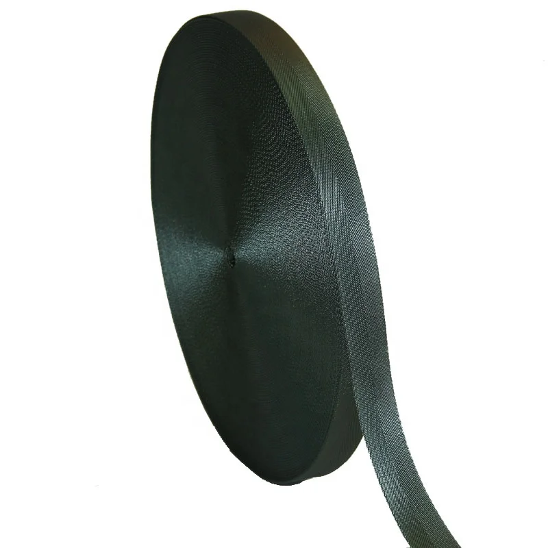 high quality dark green nylon webbing herringbone pattern ribbon bag strap