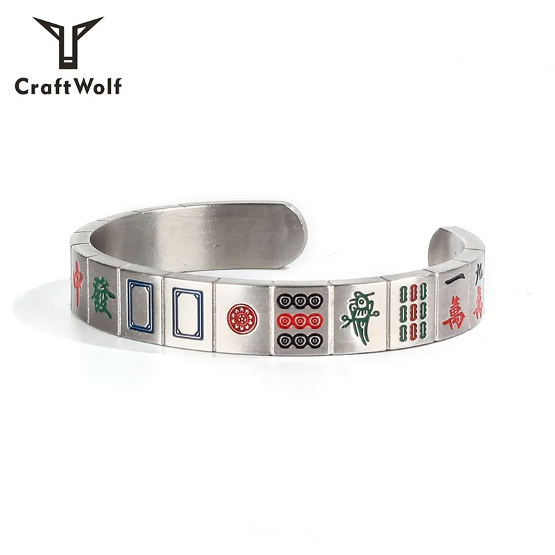 Craft Wolf Custom Mens Women Accessories Stainless Steel Mahjong Bracelet wholesale trendy classic casual factory OEM
