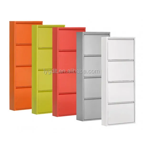 Раскрашенный складной шкаф для хранения, металлическая стойка для обуви с 4 ящиками