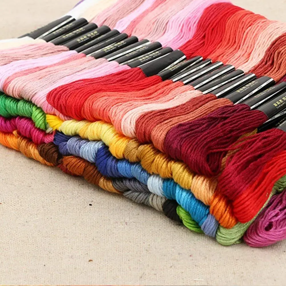 
100 Skeins Embroidery Premium Multi Color Cross Stitch Threads Embroider Machine 