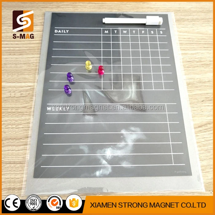 Custom size Easy erasable magnetic menu board fridge magnetic black board magnetic boards for kitchen