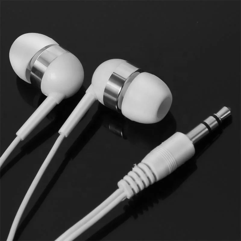 Bulk wired 3.5mm stereo cheapest disposable earphones for bus or train or airplane or hospital or public exhibition one time use