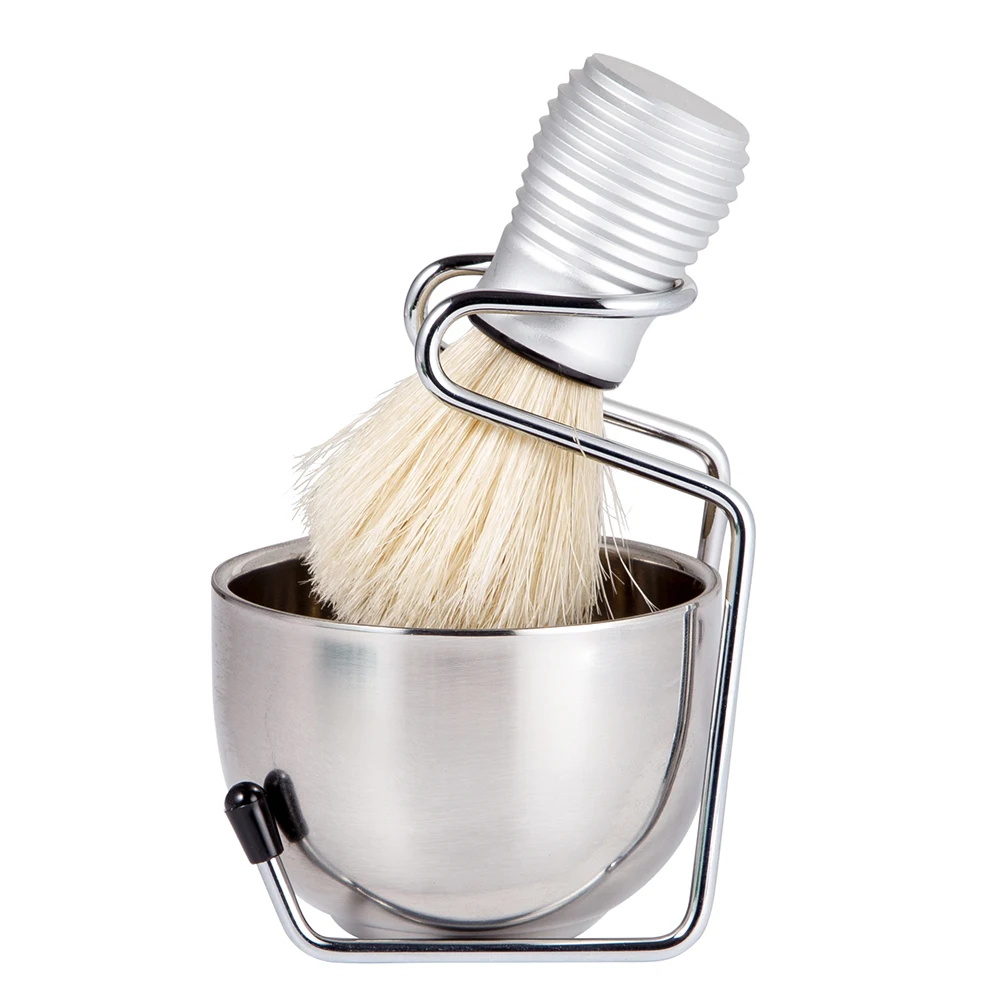 Оптовая продажа щетки для бритья бороды с алюминиевой ручкой кисти чашей