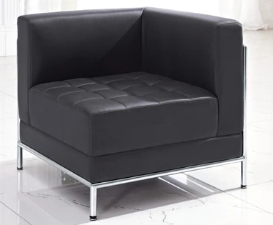 Modern Home Design Chesterfield Sofa Set Stainless Steel Genuine Leather Office Public L Sectional Modular Combination Sofa sets