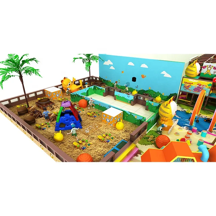 
New Design Support Customized kids indoor play ground playhouse with ball poll with swing 