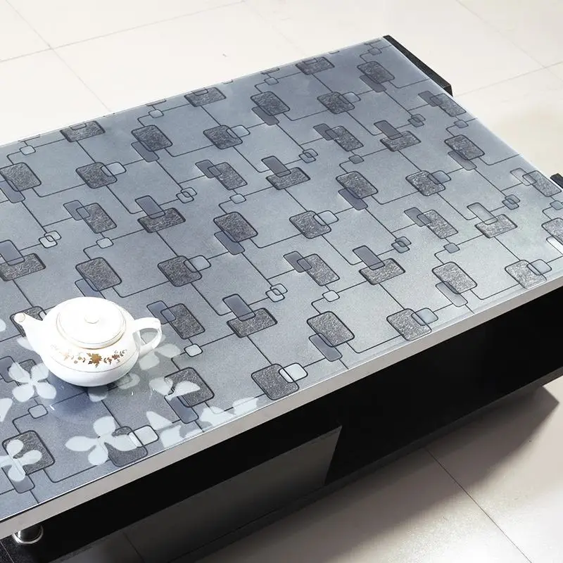 Transparent clear pvc table cover embossed plastic vinyl tablecloth