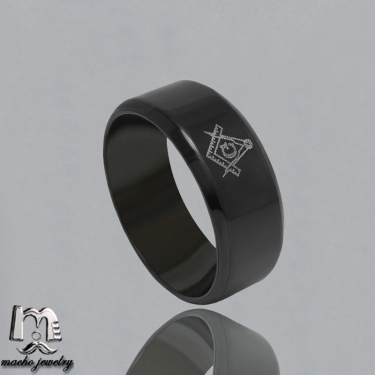 
MACHO Wholesale fashion European jewellery tungsten carbide masonic rings for men, wedding mason rings 