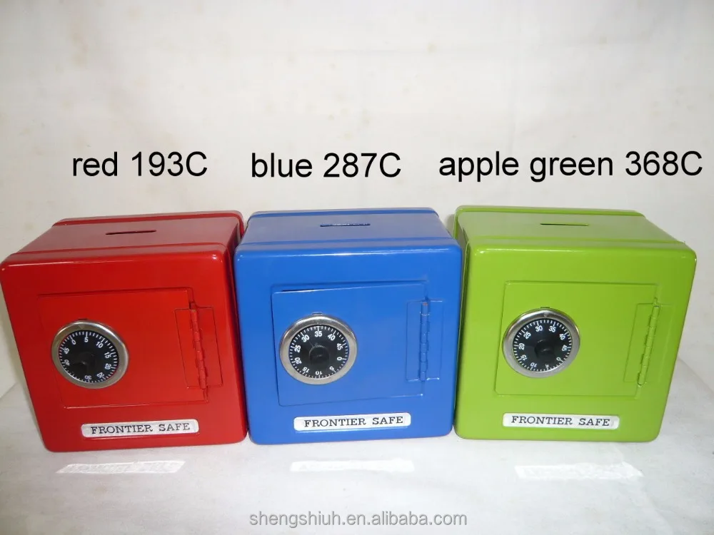 cute shape metal money box with combination lock