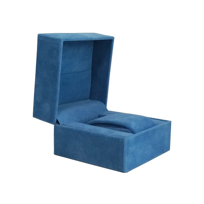 Best sellers multi-functional blue velvet plastic jewelry watches display storage case watch case holder one slot