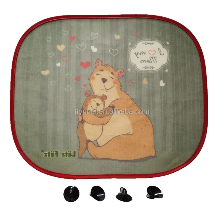 Nylon mesh suction cup car side cartoon  window baby sun shade