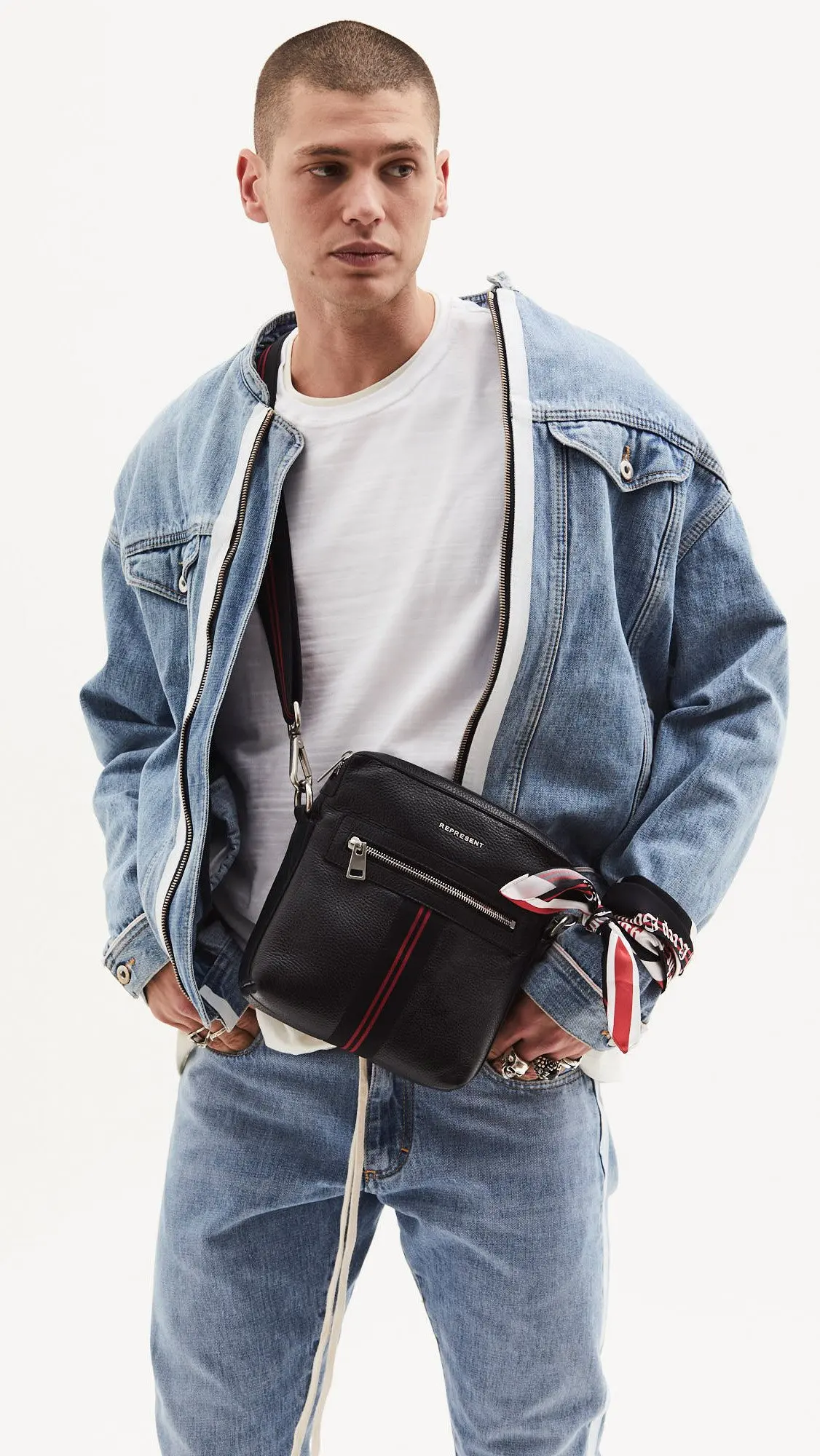 Biker Jean in Decal Gold wash biker jeans men biker jeans