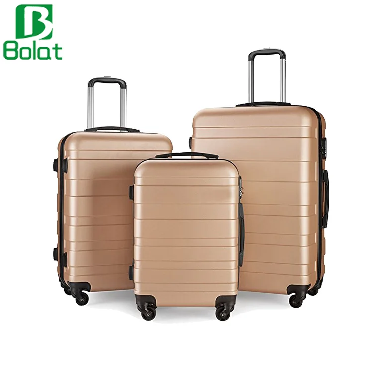 ABS Luggage 3 piece Trolley Luggage Set Spinner Hard Shell Carry on Suitcase