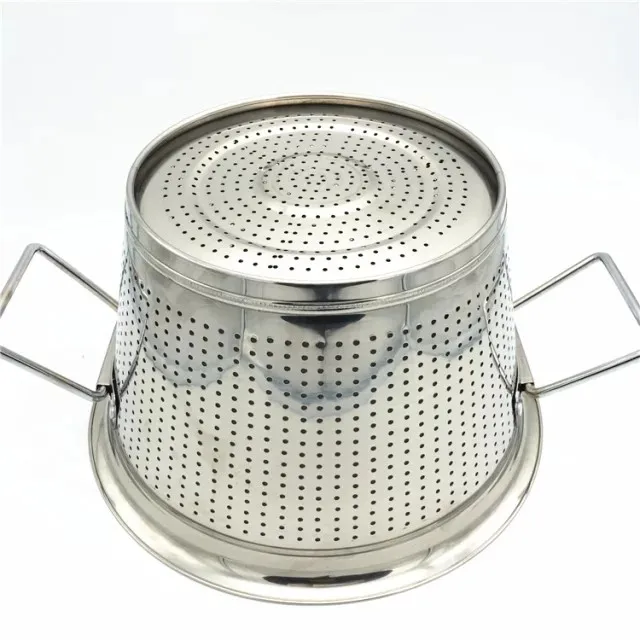 Round Hole Strainders Stainless Steel Colanders with Long Handle