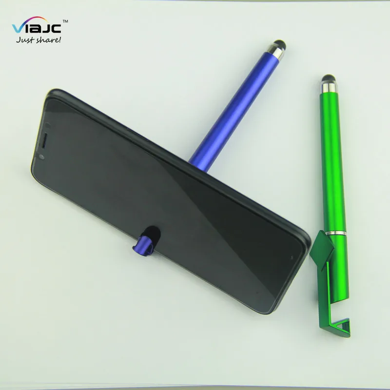 Рекламный Пластиковый Стилус с держателем для телефона гелевая ручка QR-кодом