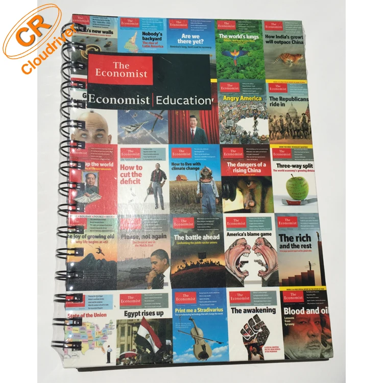 Custom Design Stationary Unique Metal Spiral Bound A5 100 pages Lined Paper Hard Cover Notebook