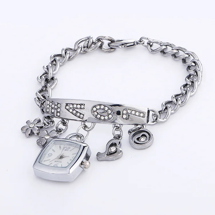 
Hot Fashion Alloy Diamond Pendant Bracelet Watch High-end Ladies Quartz Watch Fashion Women Watch 