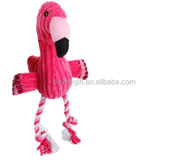 Dropshipping Pink Flamingo Shape Dog Squeaky Puppies Pet Chew Toy
