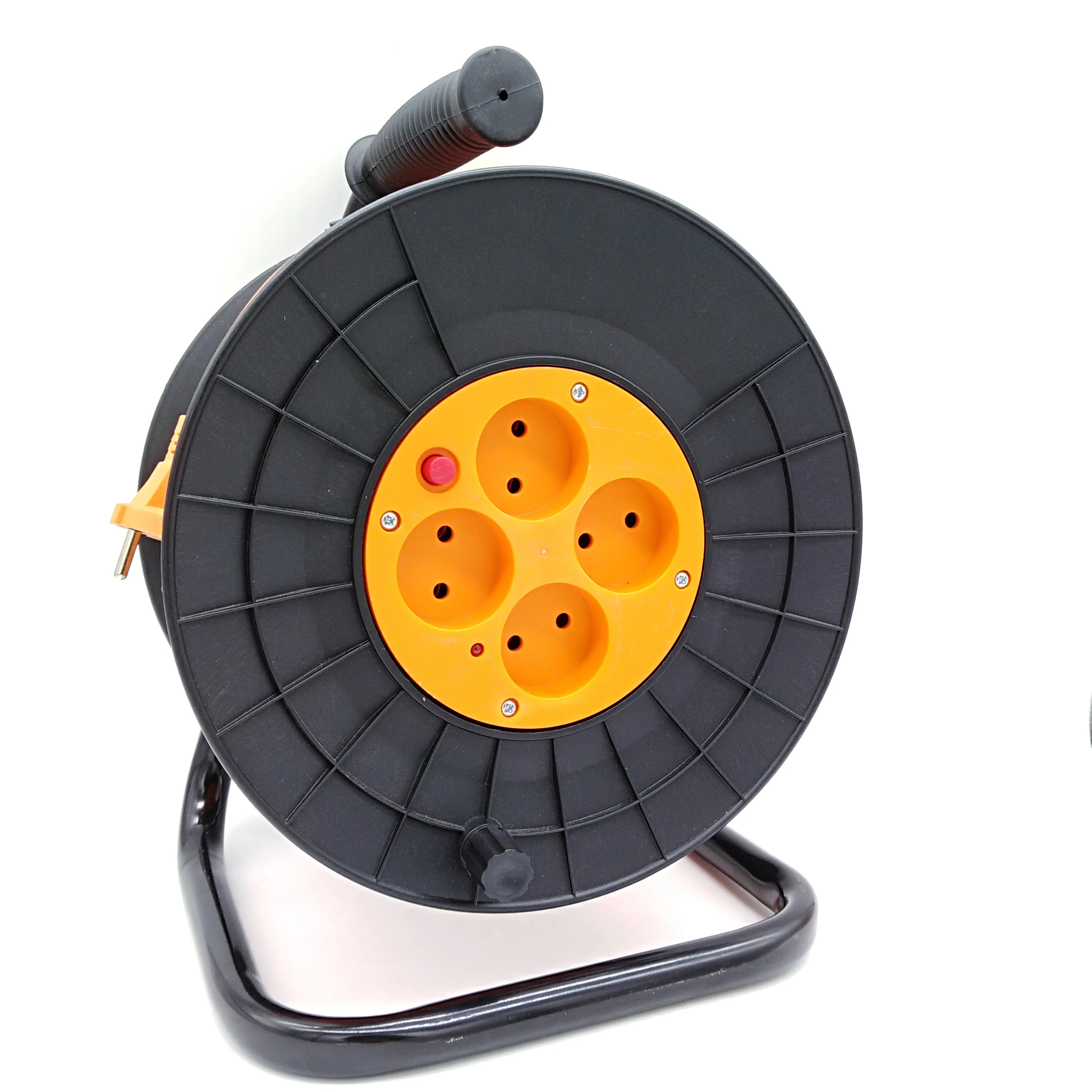 Cable Wire Electrical Reel with Switch European 2pin 25m Sizes Medium Voltage PVC Copper Industrial