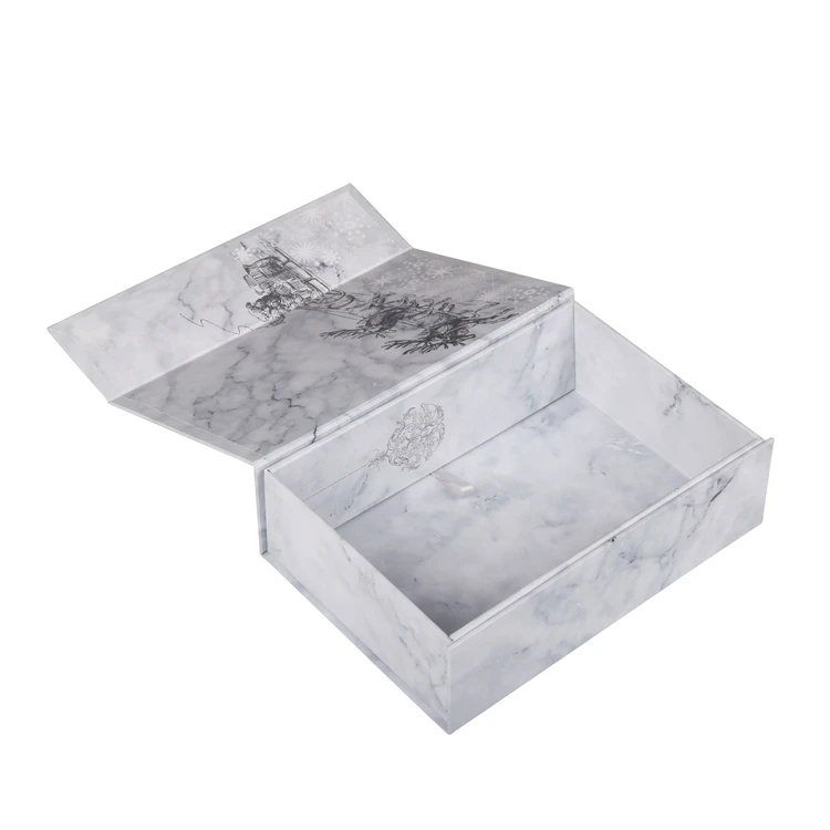 China makers customized luxury marble color magnetic foldable cardboard gift boxes