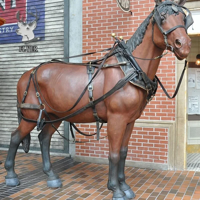 Outdoor animal statue life size fiberglass running horse statue