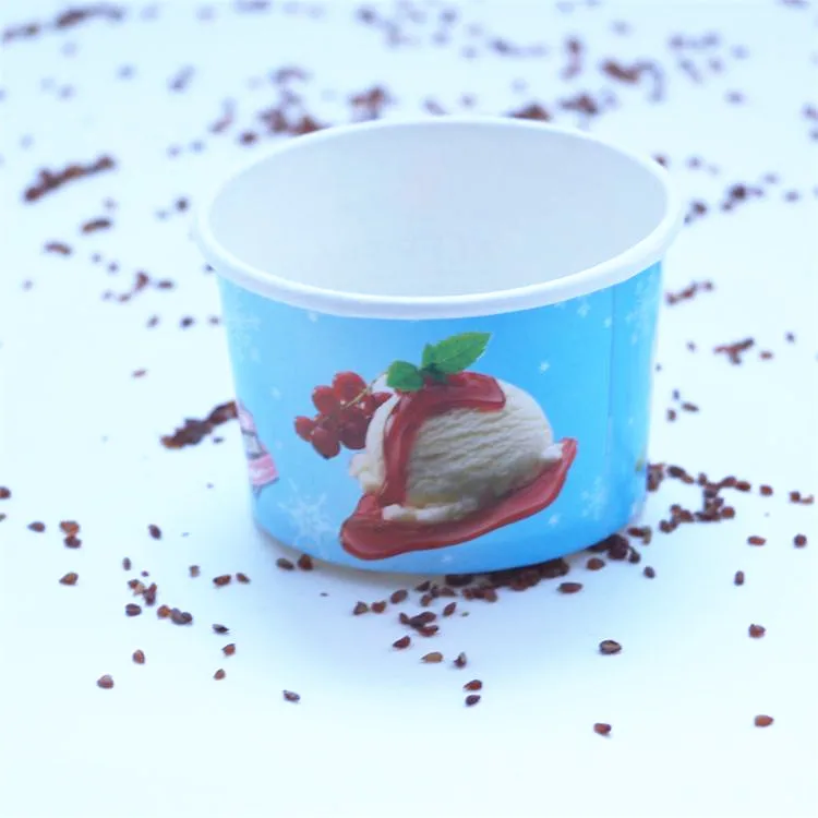 
China high quality 6oz flexo printing logo paper ice cream cups with dome lid 