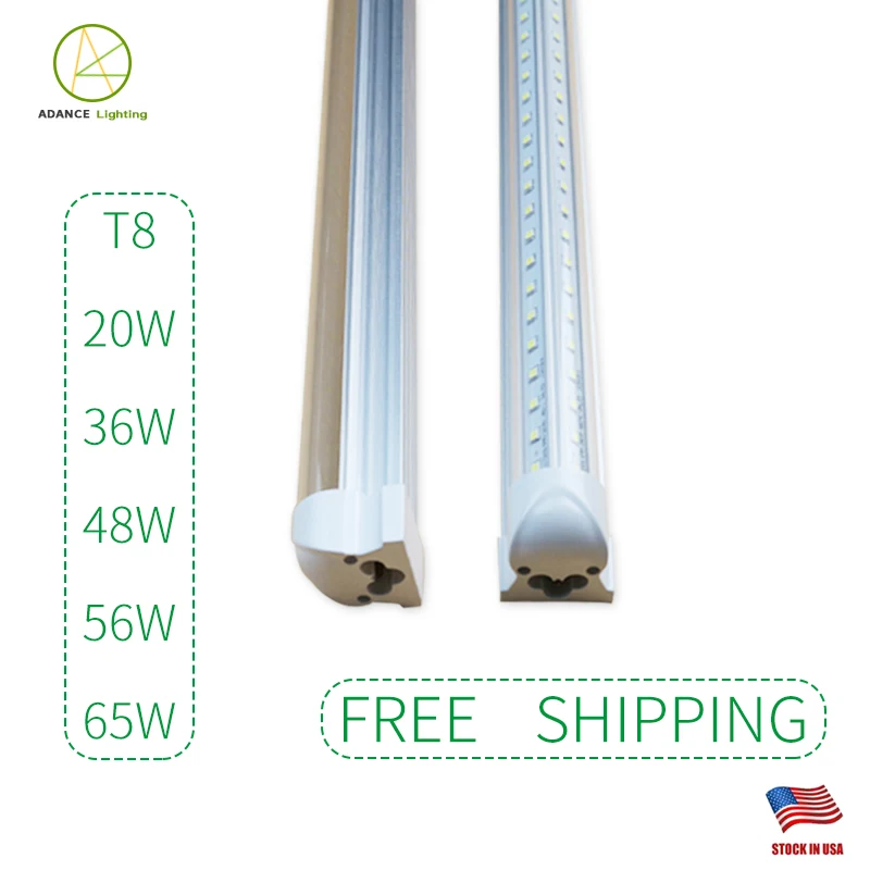 Advance lighting (25 PACK) White light 5ft 48W office Led integrated V shape Tube light SMD2835 240LEDS US stock shop fixture T8