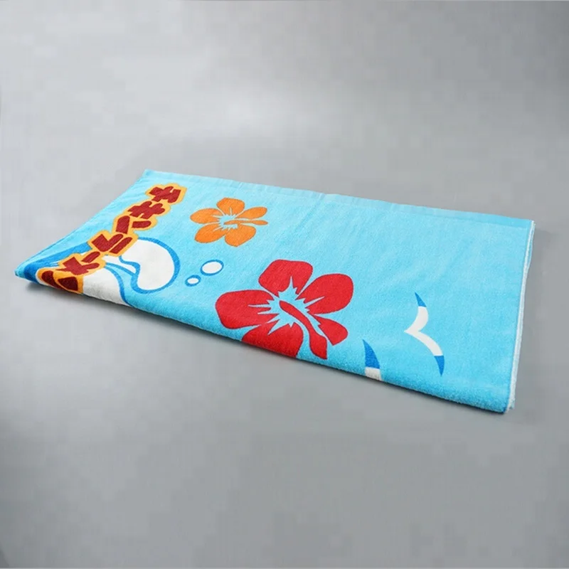 100% Cotton Velour Customized Promotional Beach Towel