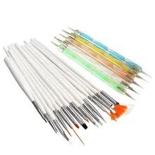 20pcs Nail Art Design Set Dotting Painting Drawing Polish Brush Pen Tools Nail Polish Art Brush