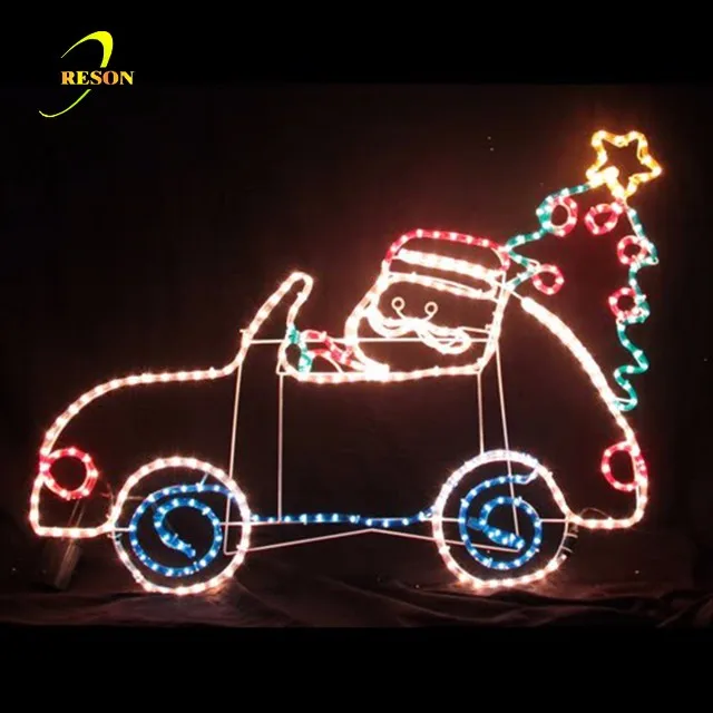 2D Santa Claus Motif Christmas Street Light