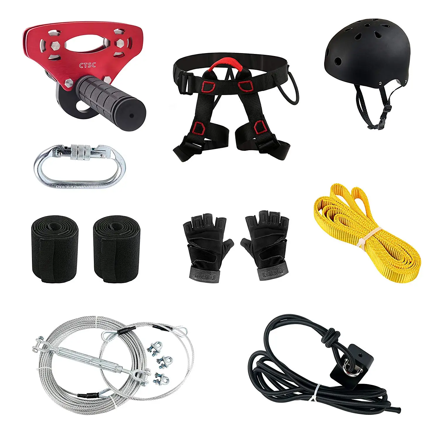 Комплект на молнии CTSC 120ft включает в себя тормозной ремень для тележки защитное снаряжение идеальные наружные игрушки заднего двора Семейные развлечения