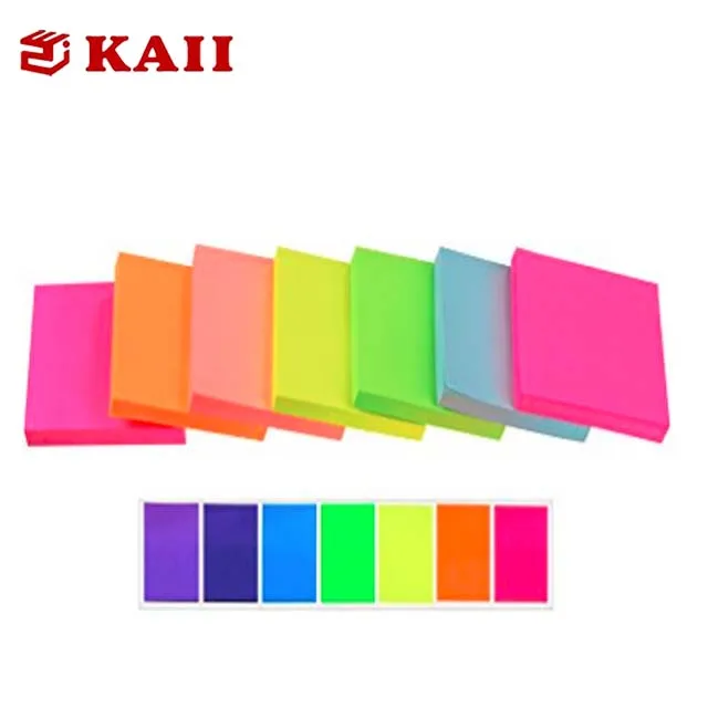 
KAII Paper Cube Memo Pad Notes 76 x 76 mm Sticky Notes Cube, Neon Rainbow Colorful Design 