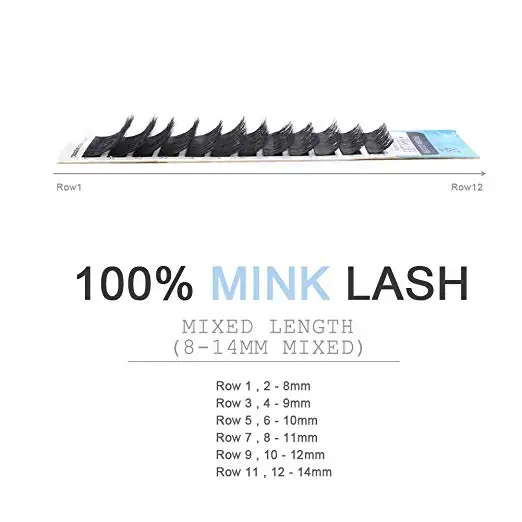 
Real Mink Eyelash Extensions B/C/D/J Curl Professional Salon Use Individual Volume Lashes 